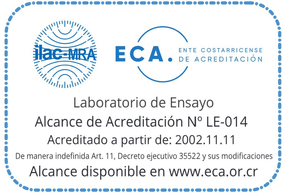 Acreditación ilac - MRA | Laboratorio de Ensayo, Alcance de Acreditación Nº LE-014
